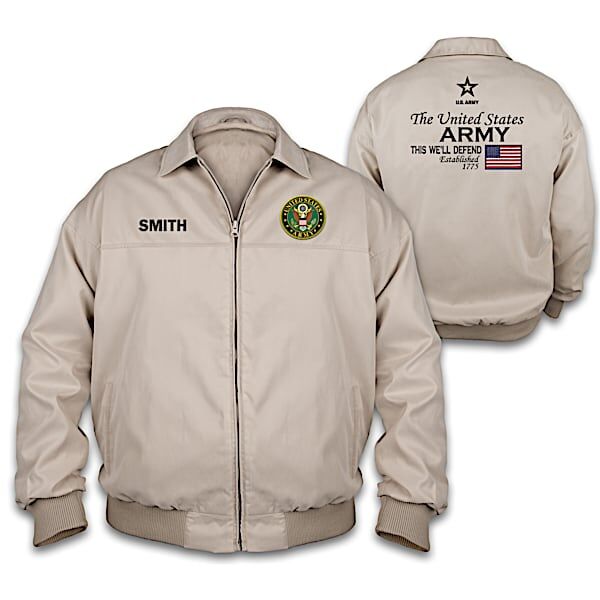 The Bradford Exchange U.S. Army Men's Windbreaker Jacket Personalized With Name