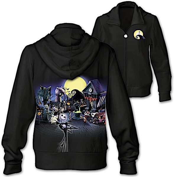 The Bradford Exchange Tim Burton's The Nightmare Before Christmas Cotton Blend Artistic Women's Hoodie