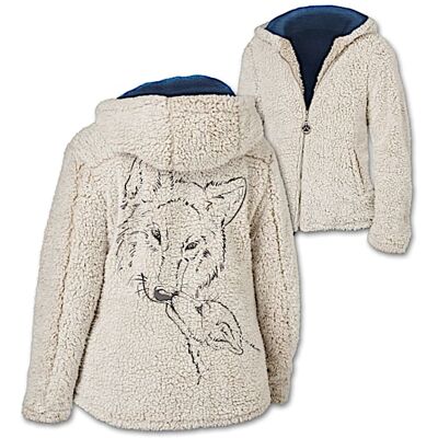 The Bradford Exchange Warmth Of The Wild Sherpa Jacket With Wolf Art The Bradford Exchange Warmth Of The Wild Sherpa Jacket With Wolf Art
