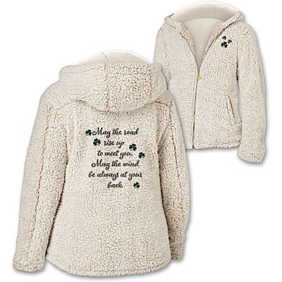 The Bradford Exchange Irish Blessing Women's Lightweight Sherpa Jacket The Bradford Exchange Irish Blessing Women's Lightweight Sherpa Jacket