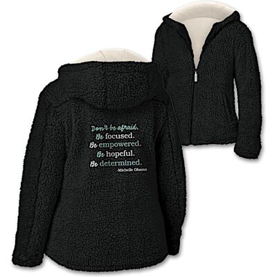 The Bradford Exchange Sherpa Jacket With Inspirational Quote By Michelle Obama The Bradford Exchange Sherpa Jacket With Inspirational Quote By Michelle Obama