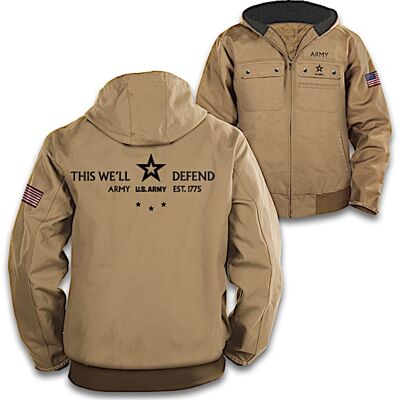 The Bradford Exchange U.S. Army Canvas Jacket With Embroidered Logo The Bradford Exchange U.S. Army Canvas Jacket With Embroidered Logo