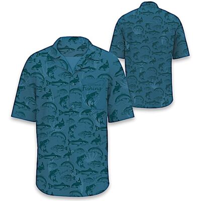 The Bradford Exchange I'd Rather Be Fishing Lightweight Button-Up Shirt The Bradford Exchange I'd Rather Be Fishing Lightweight Button-Up Shirt