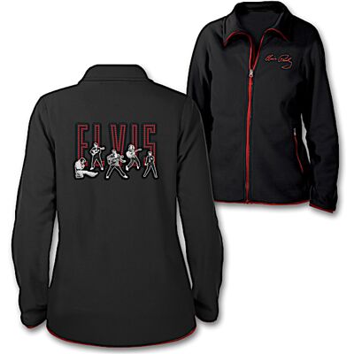The Bradford Exchange Elvis Takes The Stage Women's Zippered Fleece Jacket The Bradford Exchange Elvis Takes The Stage Women's Zippered Fleece Jacket