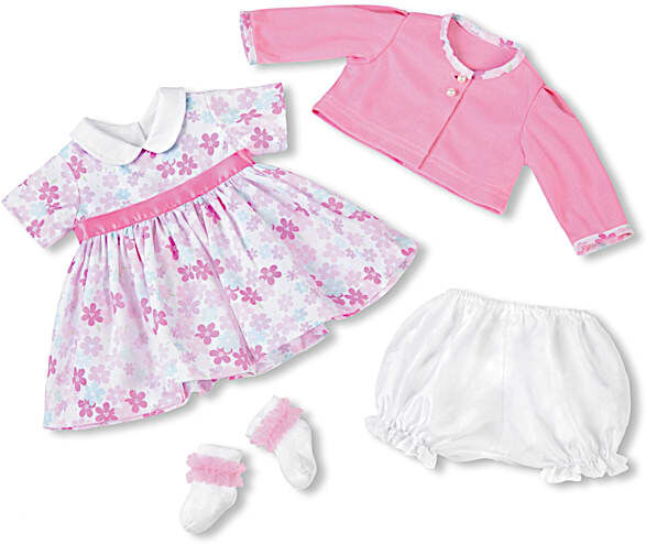 The Ashton-Drake Galleries 4-Piece Baby Doll Floral Party Dress Set By Victoria Jordan