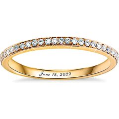 The Bradford Exchange Today, Tomorrow, Always Women's Personalized Romantic 18K Gold-Plated Wedding Ring Adorned With 20 Simulated Diamonds - Personal