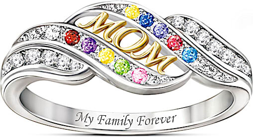 The Bradford Exchange Mom's Blessings Personalized Birthstone Ring - Personalized Jewelry