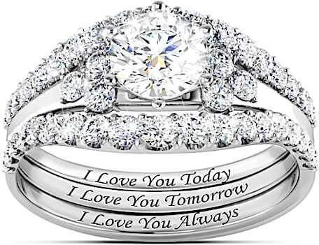 The Bradford Exchange Alfred Durante I Love You Always Women's Topaz Stacking Ring