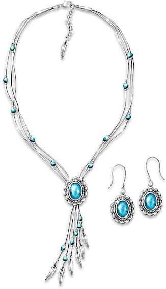 The Bradford Exchange Rio Grande Turquoise Necklace And Earrings Set