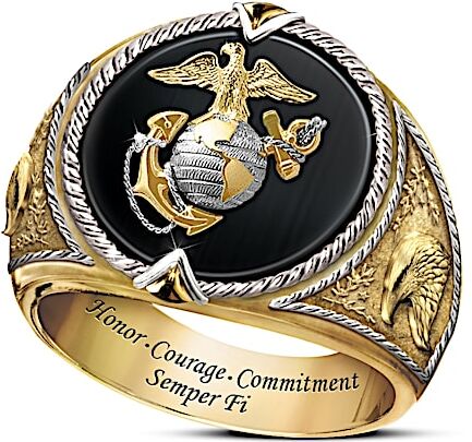 The Bradford Exchange Honor, Courage And Commitment Men's USMC Tribute Ring