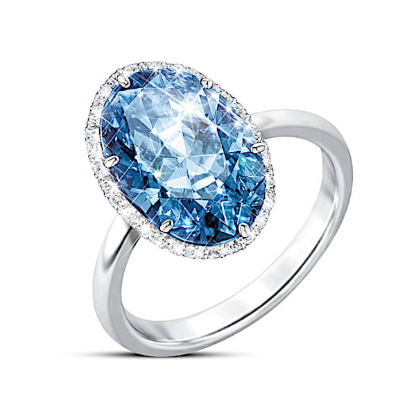 The Bradford Exchange Vivid Blue Diamonesk Ring