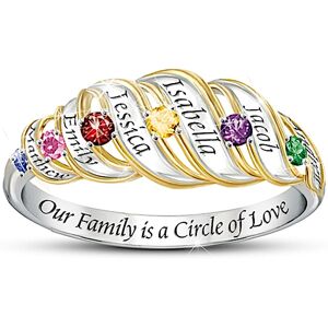 The Bradford Exchange Our Family Is A Circle Of Love: Sterling Silver Personalized Birthstone Ring - Personalized Jewelry The Bradford Exchange Our Family Is A Circle Of Love: Sterling Silver Personalized Birthstone Ring - Personalized Jewelry