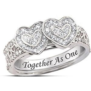 The Bradford Exchange Together As One Personalized White Topaz Ring - Personalized Jewelry The Bradford Exchange Together As One Personalized White Topaz Ring - Personalized Jewelry