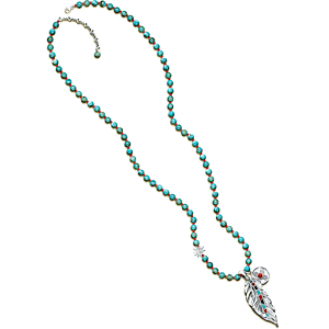 The Bradford Exchange Sedona Sky Turquoise Long Necklace With Feather Charm The Bradford Exchange Sedona Sky Turquoise Long Necklace With Feather Charm
