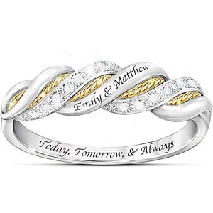 The Bradford Exchange United In Love Personalized Diamond Sterling Silver Women's Ring - Personalized Jewelry The Bradford Exchange United In Love Personalized Diamond Sterling Silver Women's Ring - Personalized Jewelry