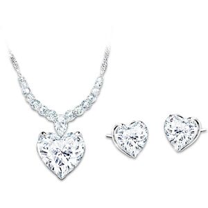 The Bradford Exchange Love At First Sight Diamonesk Necklace And Earrings Set The Bradford Exchange Love At First Sight Diamonesk Necklace And Earrings Set