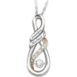 The Bradford Exchange I Love You Brilliant Motions Personalized Diamond Pendant Necklace - Personalized Jewelry The Bradford Exchange I Love You Brilliant Motions Personalized Diamond Pendant Necklace - Personalized Jewelry