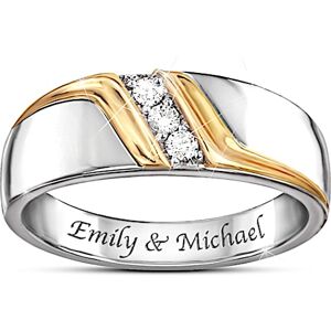 The Bradford Exchange Enduring Love Personalized Men's Sterling Silver Diamond Ring - Personalized Jewelry The Bradford Exchange Enduring Love Personalized Men's Sterling Silver Diamond Ring - Personalized Jewelry