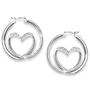 The Bradford Exchange Forever In My Heart Diamond Hoop Earrings For Daughter The Bradford Exchange Forever In My Heart Diamond Hoop Earrings For Daughter