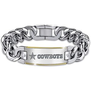 The Bradford Exchange Cowboys Diamond Personalized Stainless Steel Bracelet - Personalized Jewelry The Bradford Exchange Cowboys Diamond Personalized Stainless Steel Bracelet - Personalized Jewelry