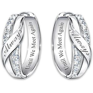 The Bradford Exchange Until We Meet Again Memorial Diamond Hoop Earrings The Bradford Exchange Until We Meet Again Memorial Diamond Hoop Earrings