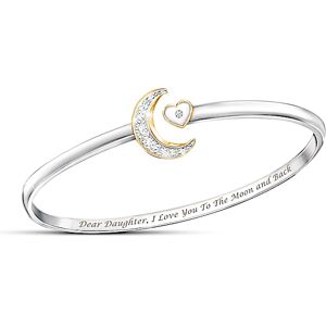 The Bradford Exchange I Love You To The Moon And Back Solitaire Diamond Daughter Bracelet The Bradford Exchange I Love You To The Moon And Back Solitaire Diamond Daughter Bracelet