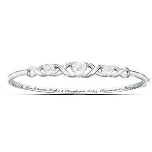 The Bradford Exchange Mother & Daughter, Love Always Diamond Bangle Bracelet The Bradford Exchange Mother & Daughter, Love Always Diamond Bangle Bracelet