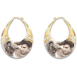 The Bradford Exchange Elvis Presley Burning Love Hoop Earrings With Crystals The Bradford Exchange Elvis Presley Burning Love Hoop Earrings With Crystals