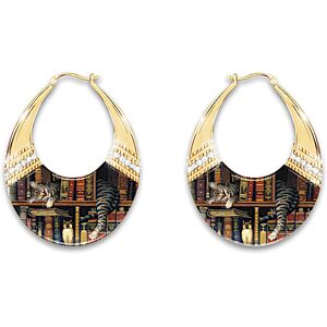 The Bradford Exchange Charles Wysocki Cat Nap Hoop Earrings With 12 Crystals The Bradford Exchange Charles Wysocki Cat Nap Hoop Earrings With 12 Crystals
