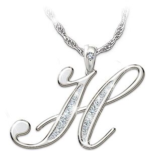 The Bradford Exchange Daughter Of Mine Personalized Sterling Silver Initial Pendant Necklace Adorned With A Diamond And Featuring A Sculpted Letter Ha The Bradford Exchange Daughter Of Mine Personalized Sterling Silver Initial Pendant Necklace Adorned With A Diamond And Featuring A Sculpted Letter Ha