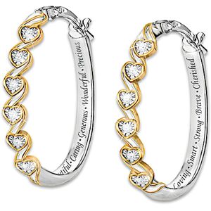 The Bradford Exchange All That You Are Diamond Hoop Earrings For Daughters The Bradford Exchange All That You Are Diamond Hoop Earrings For Daughters