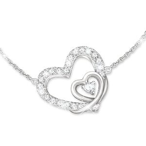 The Bradford Exchange A Hug From Me To You Sterling Silver Heart-Shaped Necklace Adorned With 21 White Topaz Stones And Personalized With Your Grandda The Bradford Exchange A Hug From Me To You Sterling Silver Heart-Shaped Necklace Adorned With 21 White Topaz Stones And Personalized With Your Grandda