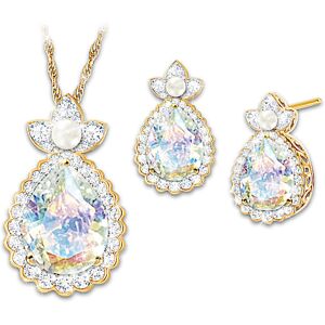 The Bradford Exchange 18K Gold-Plated Aurora Borealis Crystal Jewelry Set The Bradford Exchange 18K Gold-Plated Aurora Borealis Crystal Jewelry Set