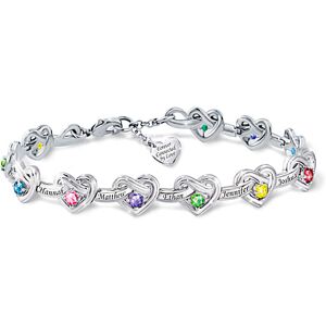 The Bradford Exchange Connected By Love Personalized Sterling Silver-Plated Bracelet Featuring A Pattern Of Sculpted Heart-Shaped Knot Charms - Person The Bradford Exchange Connected By Love Personalized Sterling Silver-Plated Bracelet Featuring A Pattern Of Sculpted Heart-Shaped Knot Charms - Person