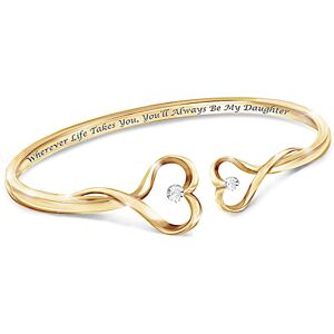 The Bradford Exchange Always My Daughter Engraved Diamond Bangle Bracelet The Bradford Exchange Always My Daughter Engraved Diamond Bangle Bracelet