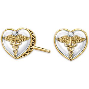 The Bradford Exchange Work Of Heart Diamond Earrings For Healthcare Workers The Bradford Exchange Work Of Heart Diamond Earrings For Healthcare Workers