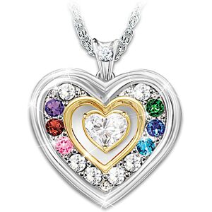 The Bradford Exchange Personalized Heart-Shaped Birthstone Locket Pendant Necklace Adorned With A Simulated Diamond And 18K Gold-Plated Accents - Pers The Bradford Exchange Personalized Heart-Shaped Birthstone Locket Pendant Necklace Adorned With A Simulated Diamond And 18K Gold-Plated Accents - Pers