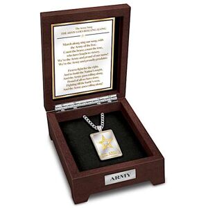 The Bradford Exchange Army Strong Necklace: 24K Gold Accents & Raised-Relief Logo The Bradford Exchange Army Strong Necklace: 24K Gold Accents & Raised-Relief Logo