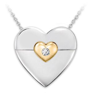 The Bradford Exchange P.S. I Love You Hidden Message Diamond Locket Necklace The Bradford Exchange P.S. I Love You Hidden Message Diamond Locket Necklace