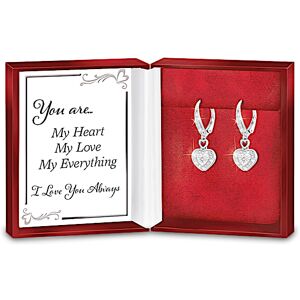 The Bradford Exchange You're My Everything Diamond Heart-Shaped Drop Earrings The Bradford Exchange You're My Everything Diamond Heart-Shaped Drop Earrings