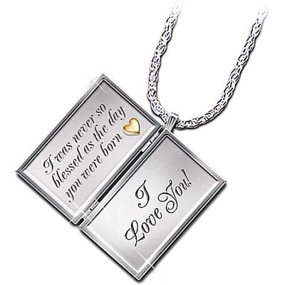 The Bradford Exchange Dear Daughter Letter Of Love Engraved Diamond Locket Necklace The Bradford Exchange Dear Daughter Letter Of Love Engraved Diamond Locket Necklace