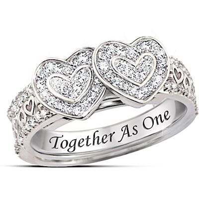 The Bradford Exchange Together As One Personalized White Topaz Ring - Personalized Jewelry The Bradford Exchange Together As One Personalized White Topaz Ring - Personalized Jewelry