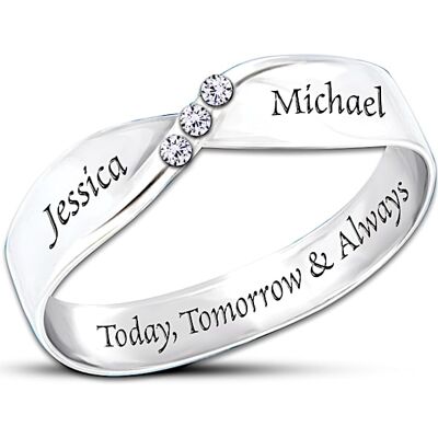 The Bradford Exchange Personalized Diamond Ring: Infinite Love - Personalized Jewelry The Bradford Exchange Personalized Diamond Ring: Infinite Love - Personalized Jewelry