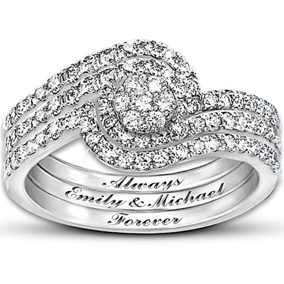 The Bradford Exchange Personalized Women's Diamond Ring: The Story Of Our Love - Personalized Jewelry The Bradford Exchange Personalized Women's Diamond Ring: The Story Of Our Love - Personalized Jewelry
