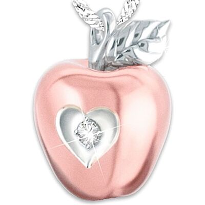 The Bradford Exchange Necklace: Granddaughter, You Are The Apple Of My Eye Personalized Diamond Pendant Necklace - Personalized Jewelry The Bradford Exchange Necklace: Granddaughter, You Are The Apple Of My Eye Personalized Diamond Pendant Necklace - Personalized Jewelry