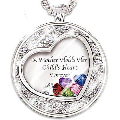 The Bradford Exchange Necklace: A Mother Holds Her Child's Heart Personalized Birthstone Pendant Necklace - Personalized Jewelry The Bradford Exchange Necklace: A Mother Holds Her Child's Heart Personalized Birthstone Pendant Necklace - Personalized Jewelry