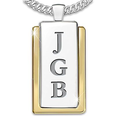 The Bradford Exchange Necklace: Yesterday, Today And Forever Personalized Dog Tag Pendant Necklace - Personalized Jewelry The Bradford Exchange Necklace: Yesterday, Today And Forever Personalized Dog Tag Pendant Necklace - Personalized Jewelry