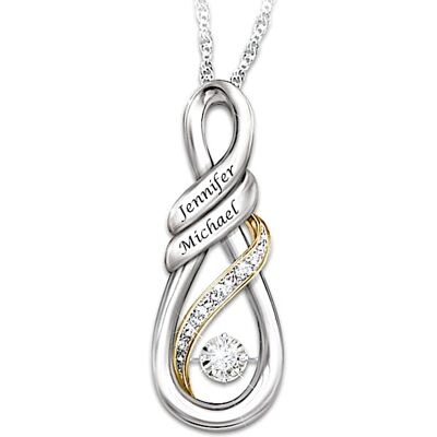 The Bradford Exchange I Love You Brilliant Motions Personalized Diamond Pendant Necklace - Personalized Jewelry The Bradford Exchange I Love You Brilliant Motions Personalized Diamond Pendant Necklace - Personalized Jewelry