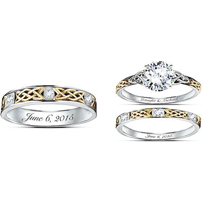 The Bradford Exchange Irish Trinity Knot His & Hers Personalized Wedding Ring Set - Personalized Jewelry The Bradford Exchange Irish Trinity Knot His & Hers Personalized Wedding Ring Set - Personalized Jewelry