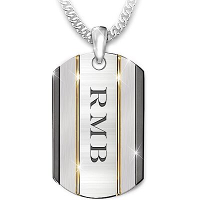 The Bradford Exchange The Strength Of My Son Personalized Stainless Steel Dog Tag Necklace - Personalized Jewelry The Bradford Exchange The Strength Of My Son Personalized Stainless Steel Dog Tag Necklace - Personalized Jewelry